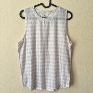 Spiritual Gangster | Women's White Patterned Flowy Tank Top Size Medium Yoga